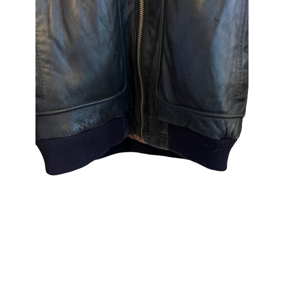 VTG Harley Davidson Black Leather, Nylon Bomber Jacket Men's Size XL Regular Fit - Picture 8 of 10